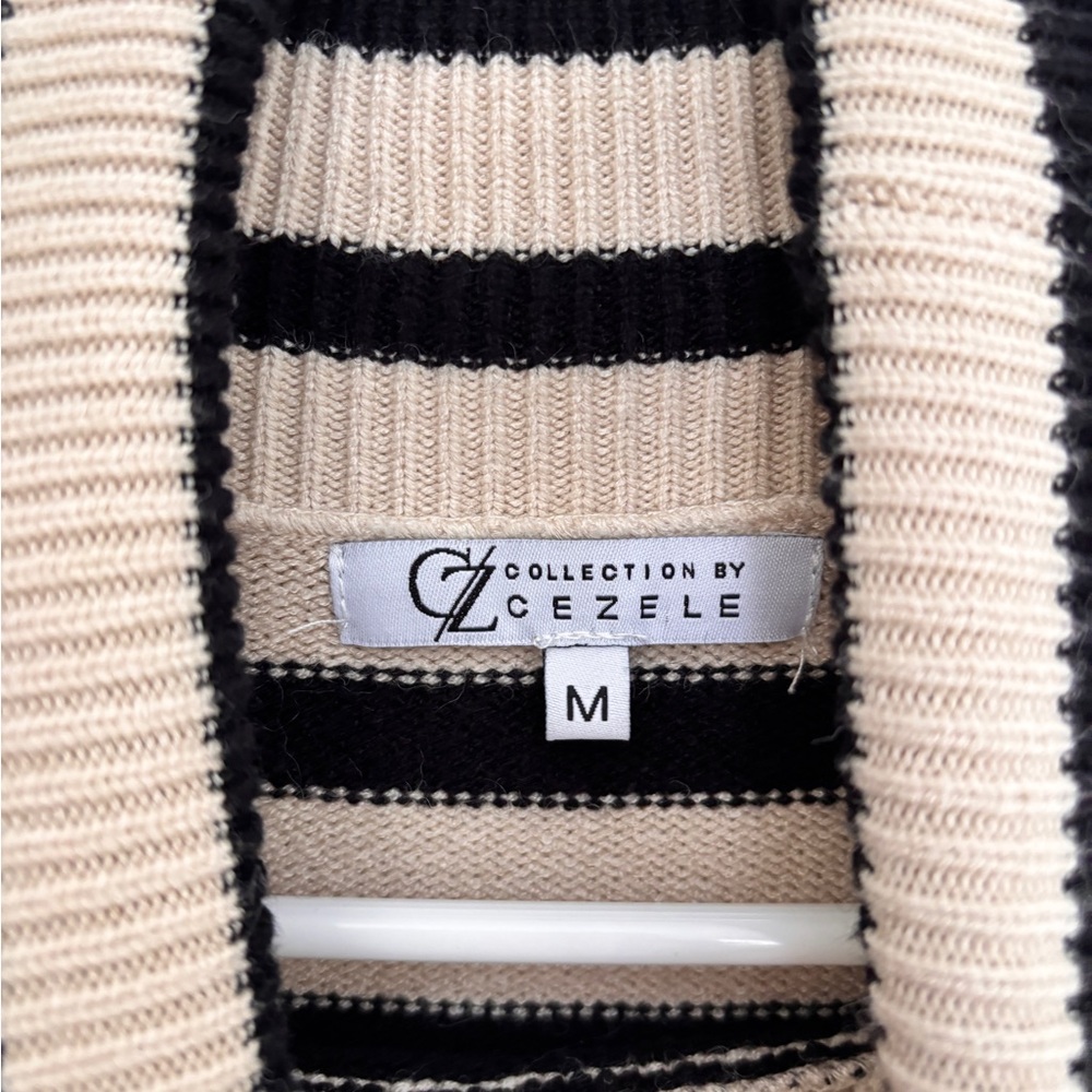 Black and Cream Striped Sweater - Picture 5 of 7